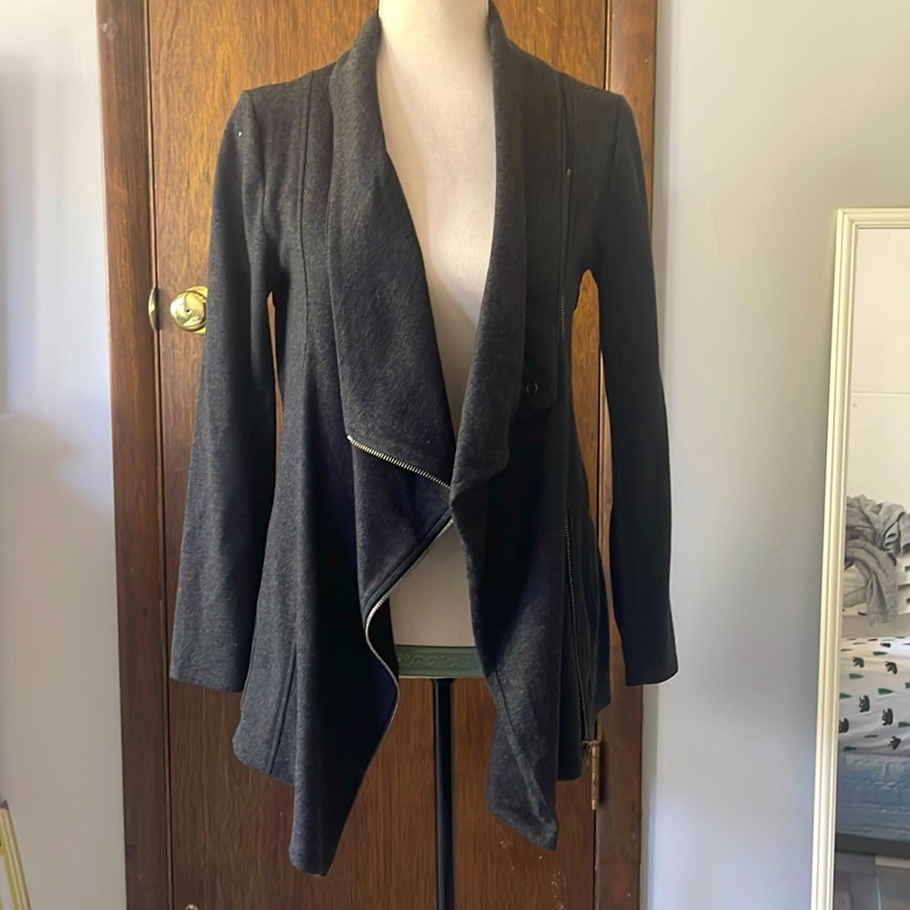 Club Monaco grey black zip up sweater Size Small
